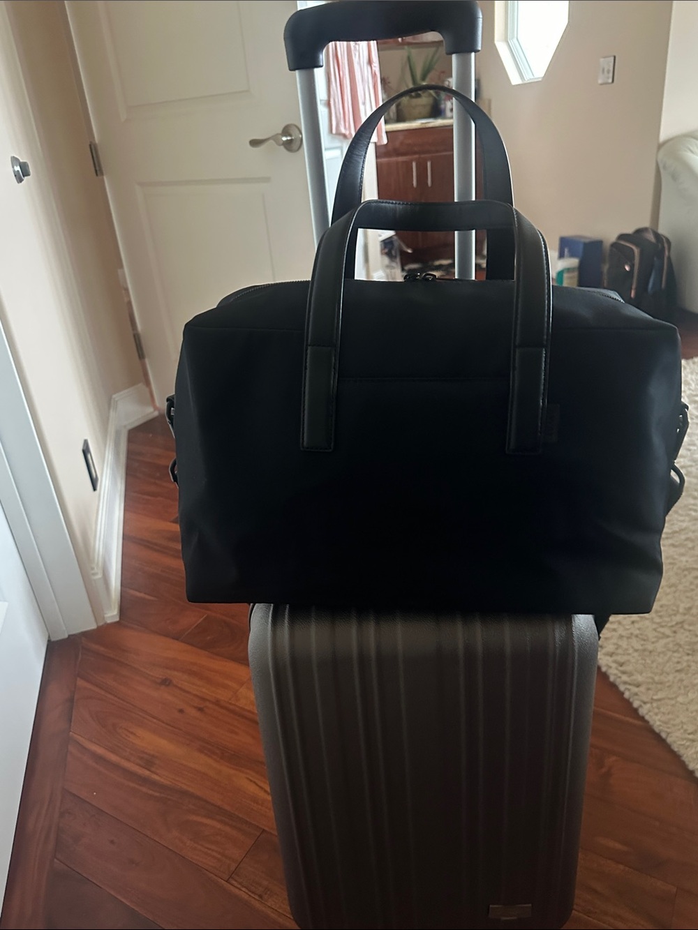 Away Everywhere Black Duffel Bag with Shoulder Strap - Picture 7 of 12